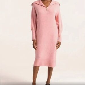 J.Crew Wool Sweater Dress – Supersoft Merino Wool Blend, Rose Multi